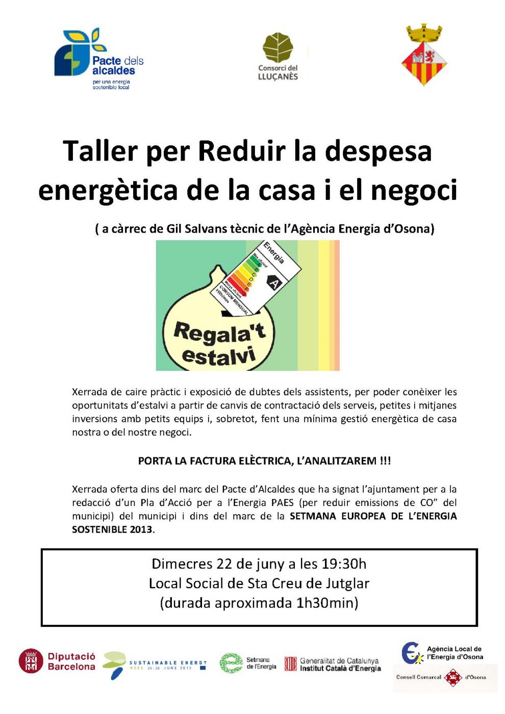 Taller per reduir la despesa energètica a casa i al negoci